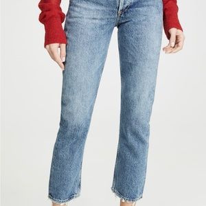 High Rise Agolde Riley Straight Crop Jean